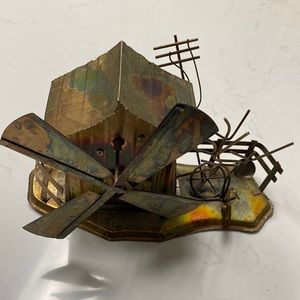 Vintage tin Musical windmill